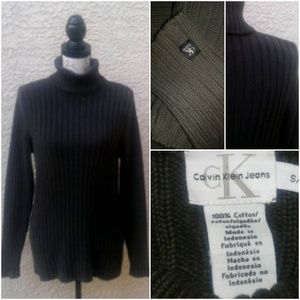 Calvin Klein Jeans-Brand Heavy Ribbed Turtleneck